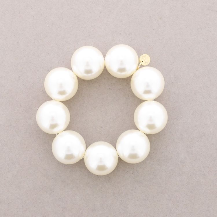 25MM ELASTIC BALL BRACELET WITH PEARL FINISH