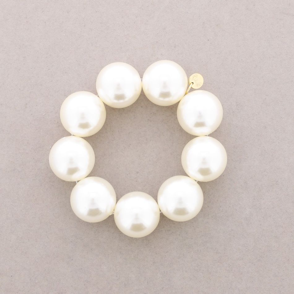 PULSERA ELÁSTICA BOLAS 25MM ACABADO PERLA