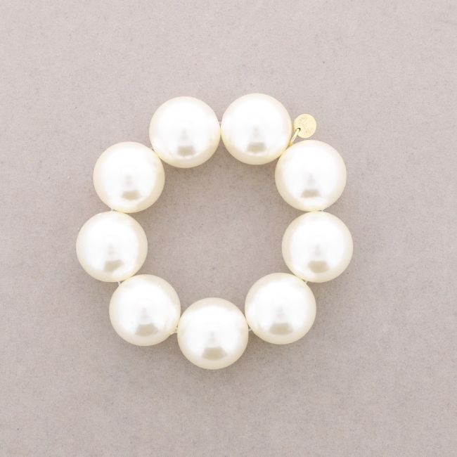 25MM ELASTIC BALL BRACELET WITH PEARL FINISH