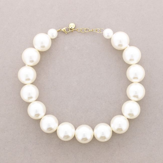 25MM BALL CHOKER PEARL FINISH
