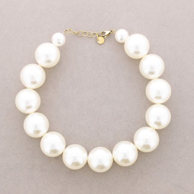 30MM BALL CHOKER PEARL FINISH