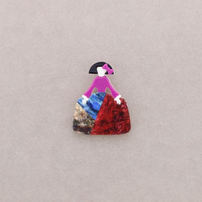 BROCHE MENINA RESINA