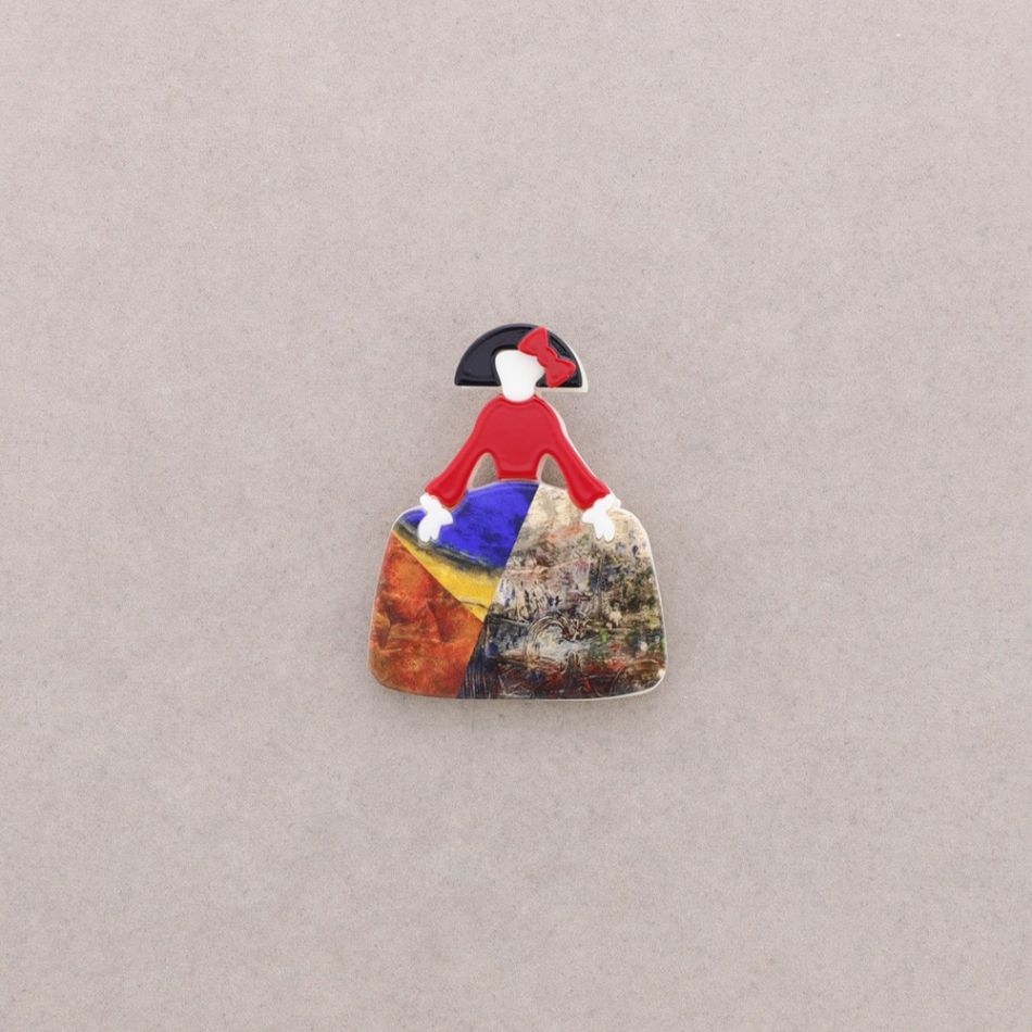BROCHE MENINA RESINA