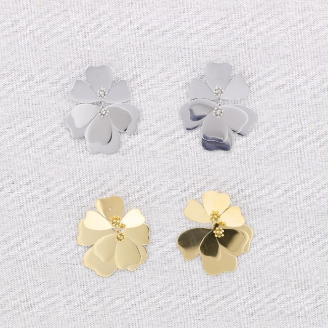 PENDIENTES ACERO DOBLE FLOR