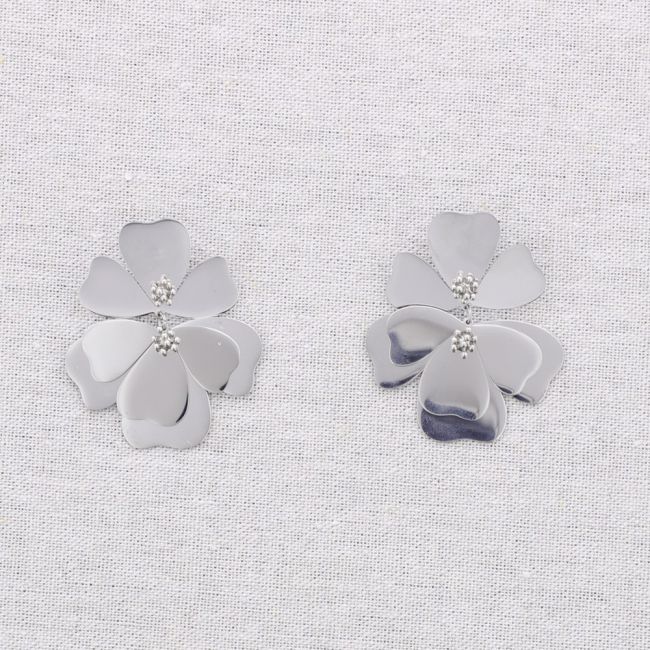PENDIENTES ACERO DOBLE FLOR