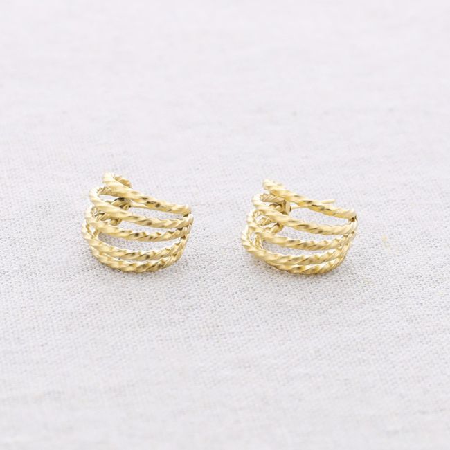 PENDIENTES ACERO TRIPLE ARO