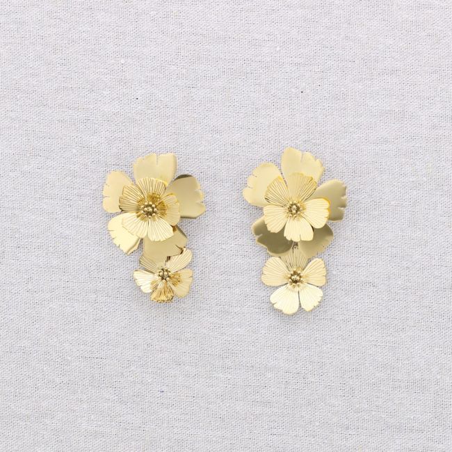 PENDIENTES ACERO DOBLE FLOR