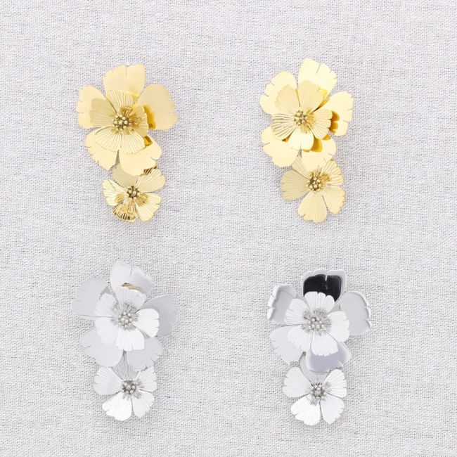 PENDIENTES ACERO DOBLE FLOR