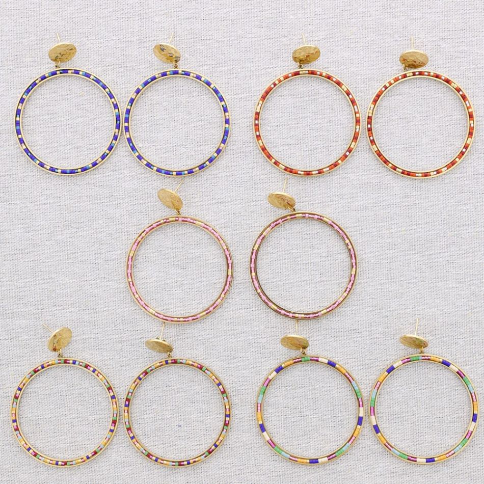 PENDIENTES ACERO ARO ABALORIOS
