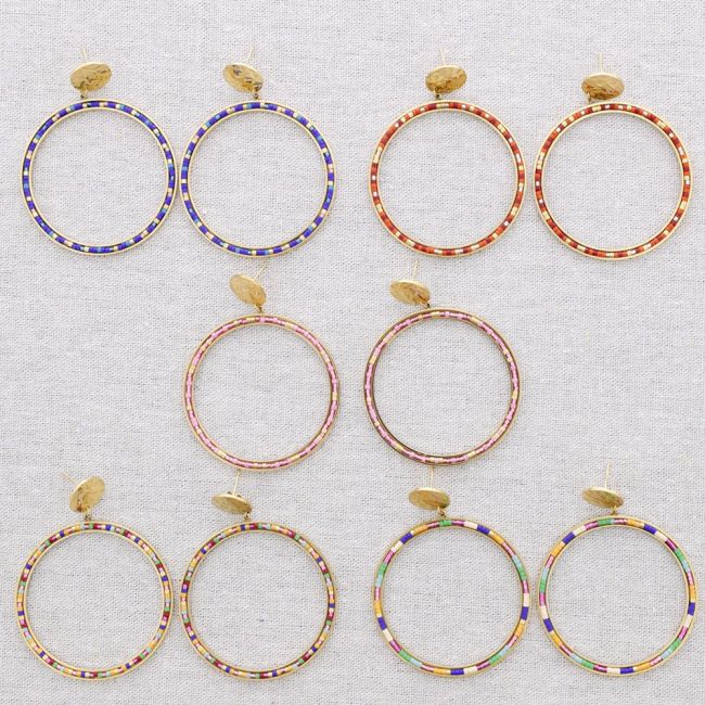 PENDIENTES ACERO ARO ABALORIOS
