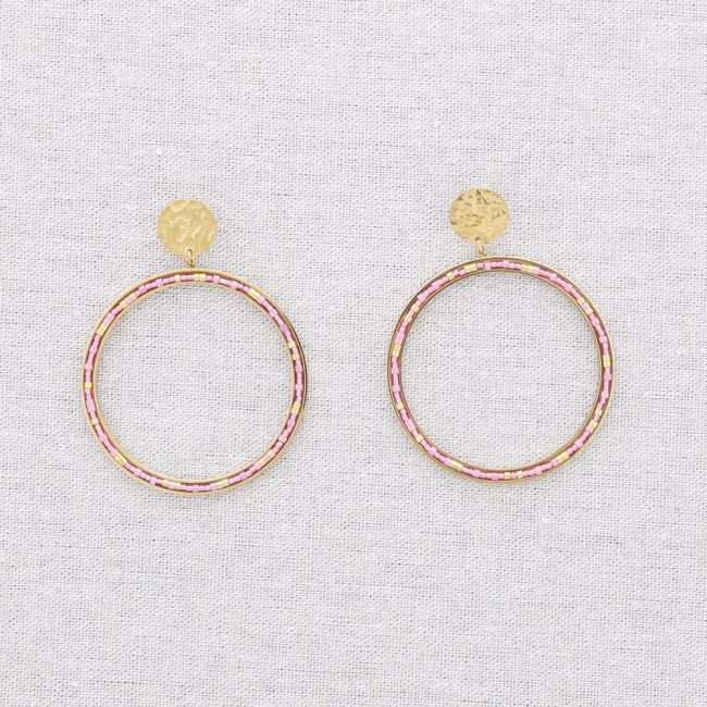 PENDIENTES ACERO ARO ABALORIOS