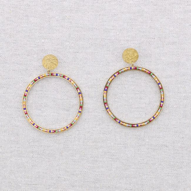 PENDIENTES ACERO ARO ABALORIOS