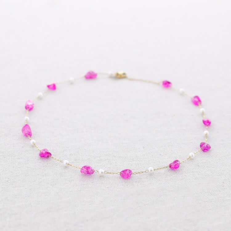 STEEL CHOKER WITH PEARL STONES