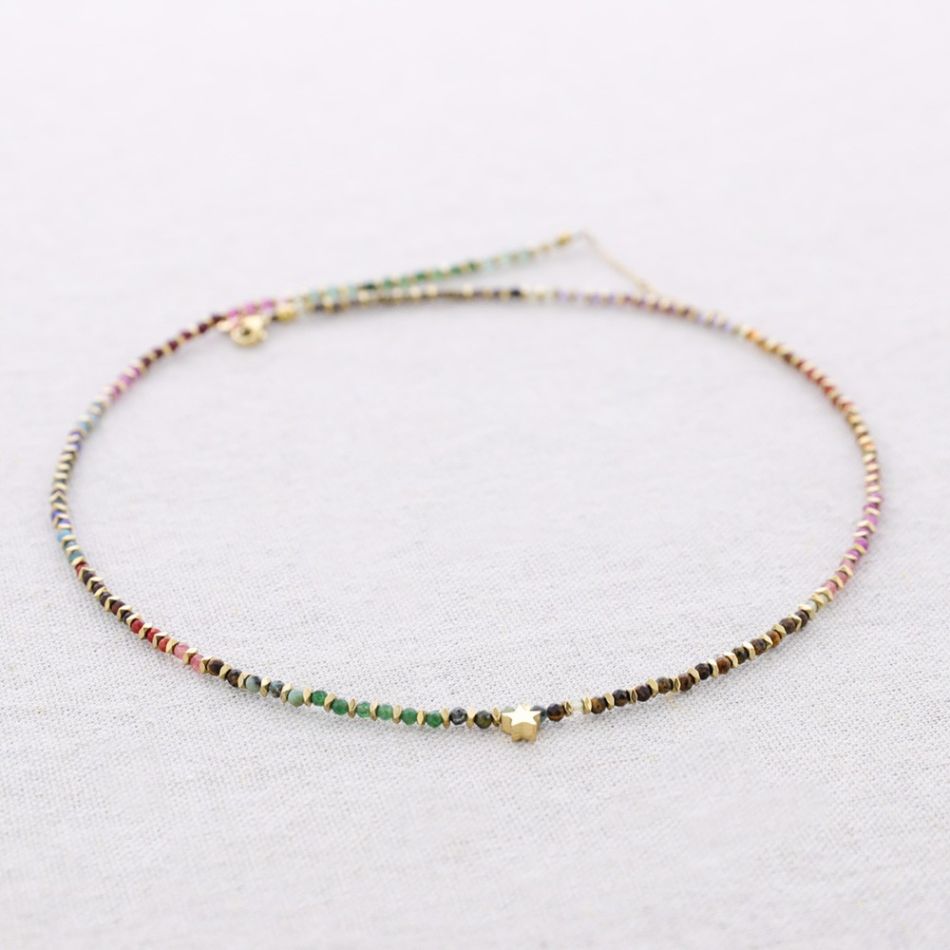 PULSERA ACERO 3 VUELTAS PIEDRAS