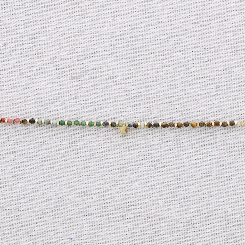 PULSERA ACERO 3 VUELTAS PIEDRAS