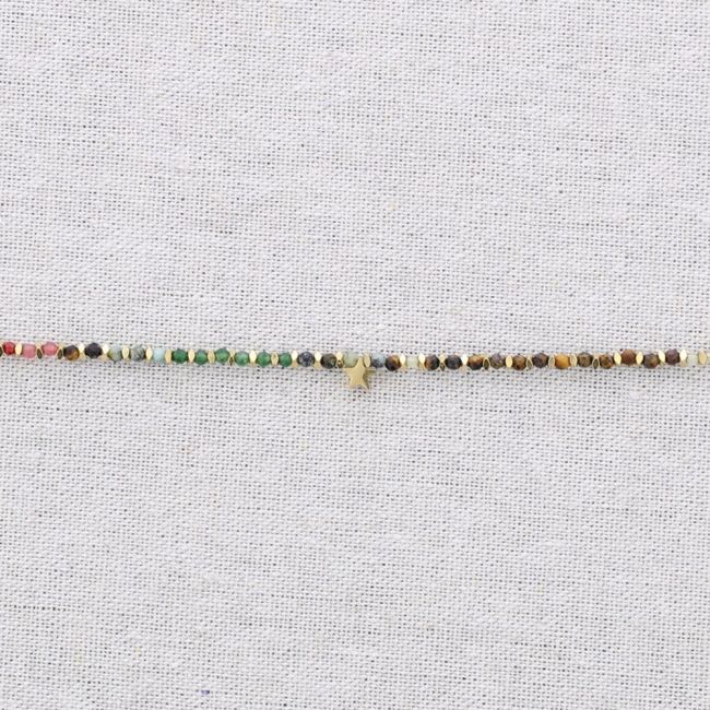 STEEL BRACELET WITH 3 TURNS STONES
