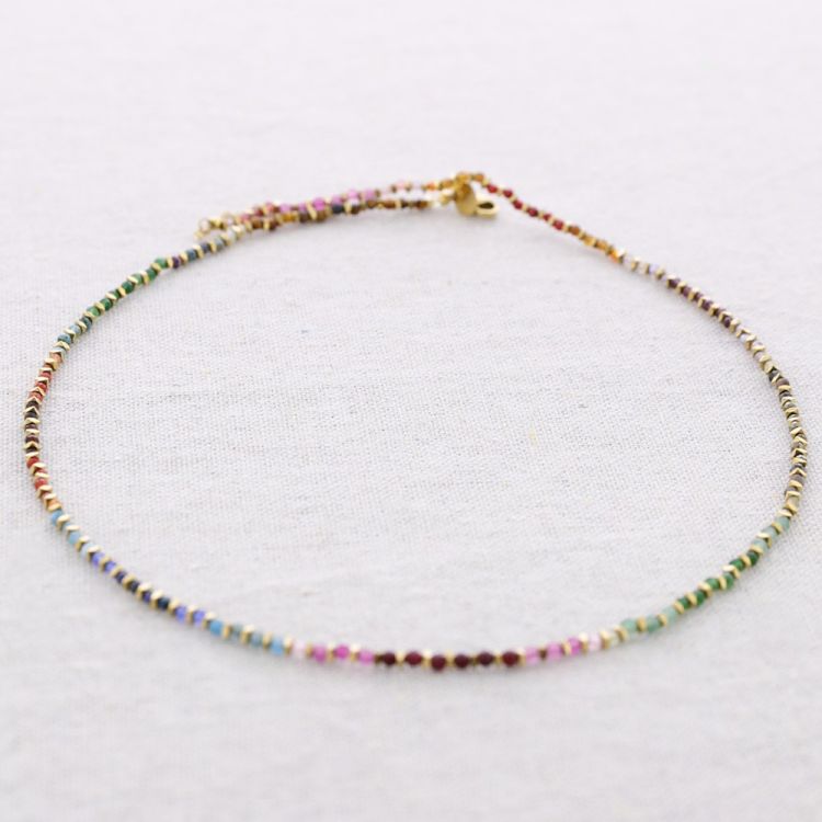 COLLAR ACERO PIEDRAS 46CM