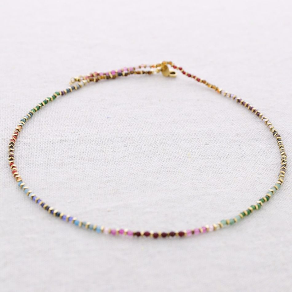 COLLAR ACERO PIEDRAS 46CM
