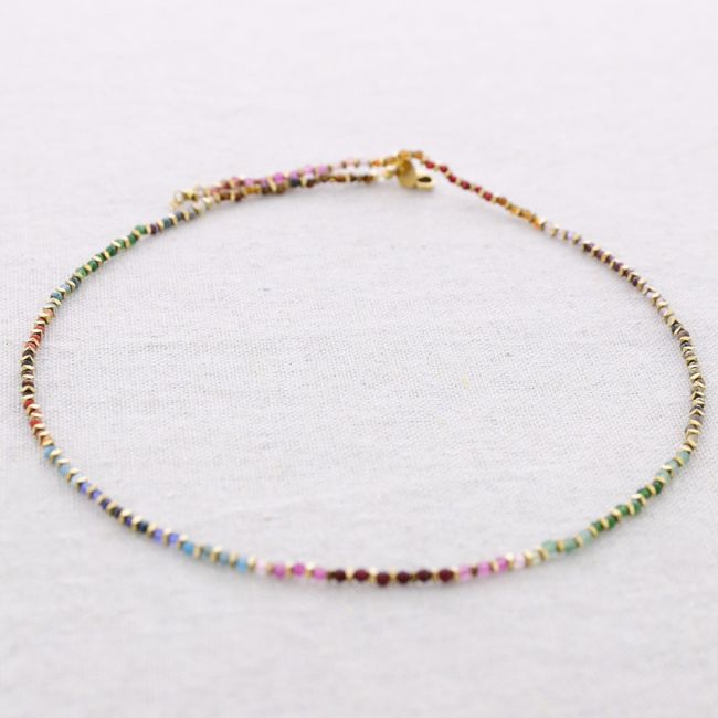 COLLAR ACERO PIEDRAS 46CM