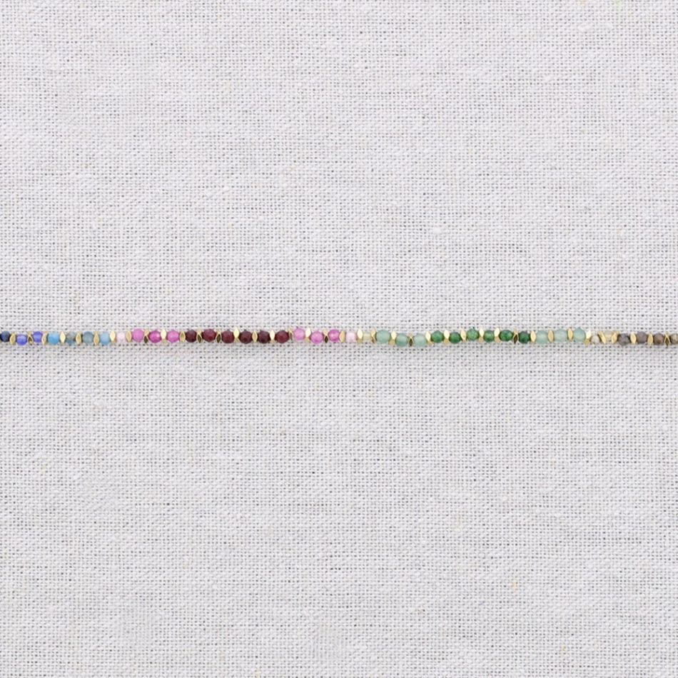 COLLAR ACERO PIEDRAS 46CM