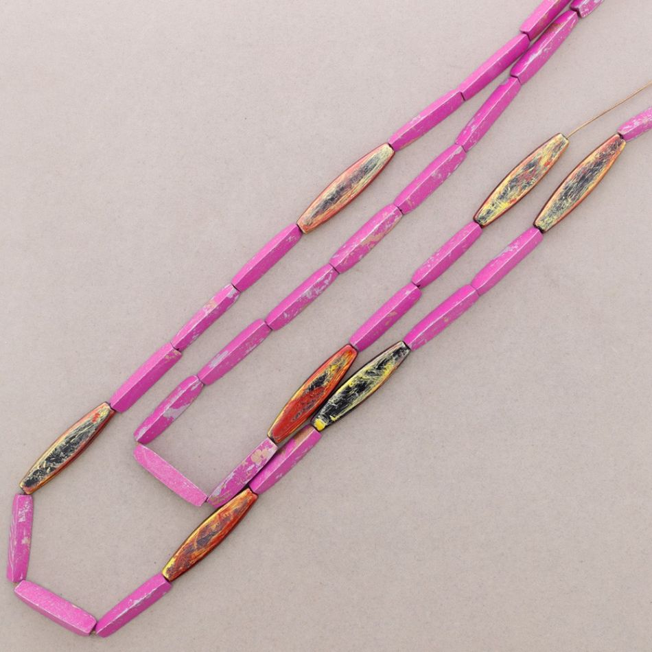 LONG WOODEN BEADS NECKLACE