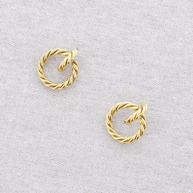 STEEL EARRINGS WITH HOOP PENDANT 2