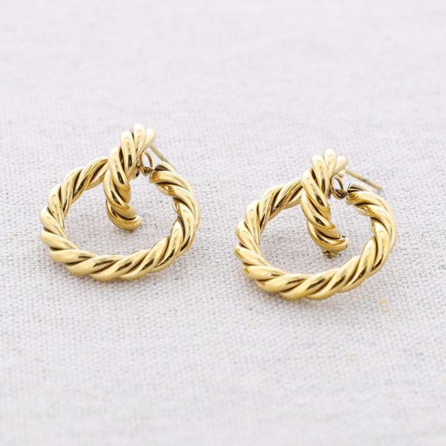 PENDIENTES ACERO COLGANTE ARO
