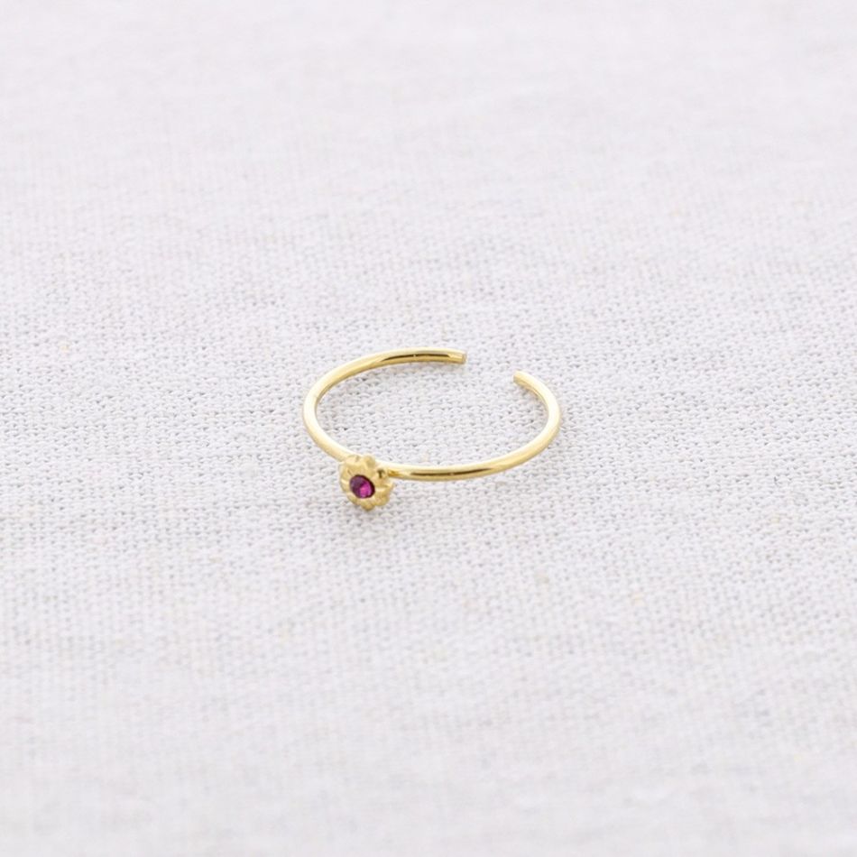 ANILLO ACERO FLOR CRISTAL