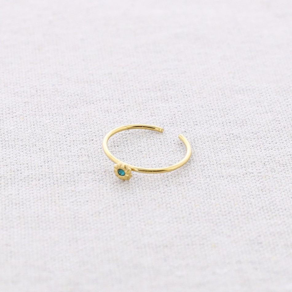 ANILLO ACERO FLOR CRISTAL