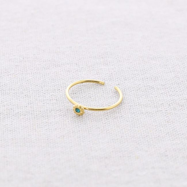 CRYSTAL FLOWER STEEL RING
