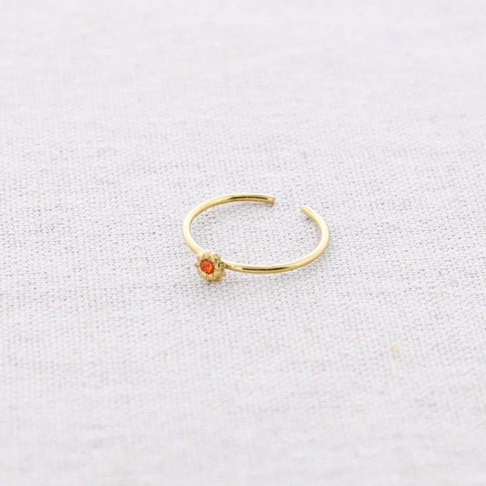 ANILLO ACERO FLOR CRISTAL