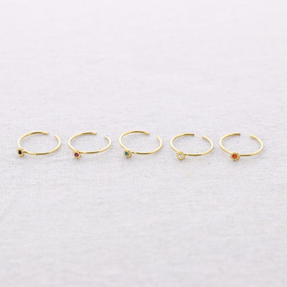 ANILLO ACERO FLOR CRISTAL
