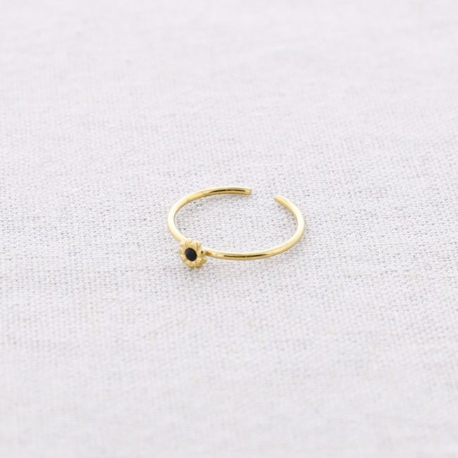 ANILLO ACERO FLOR CRISTAL