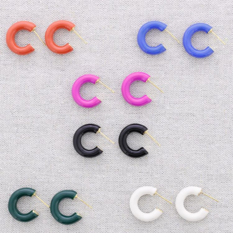1CM ENAMEL STEEL EARRINGS 2