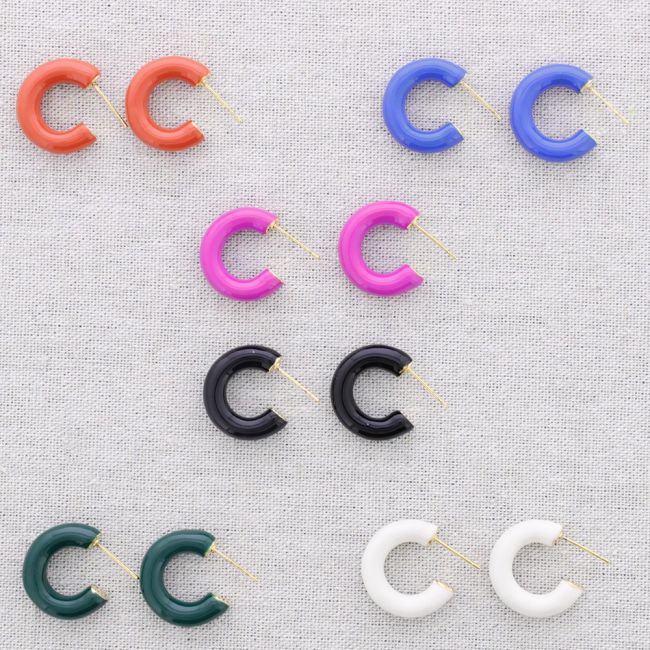 PENDIENTES ACERO ESMALTE 1CM