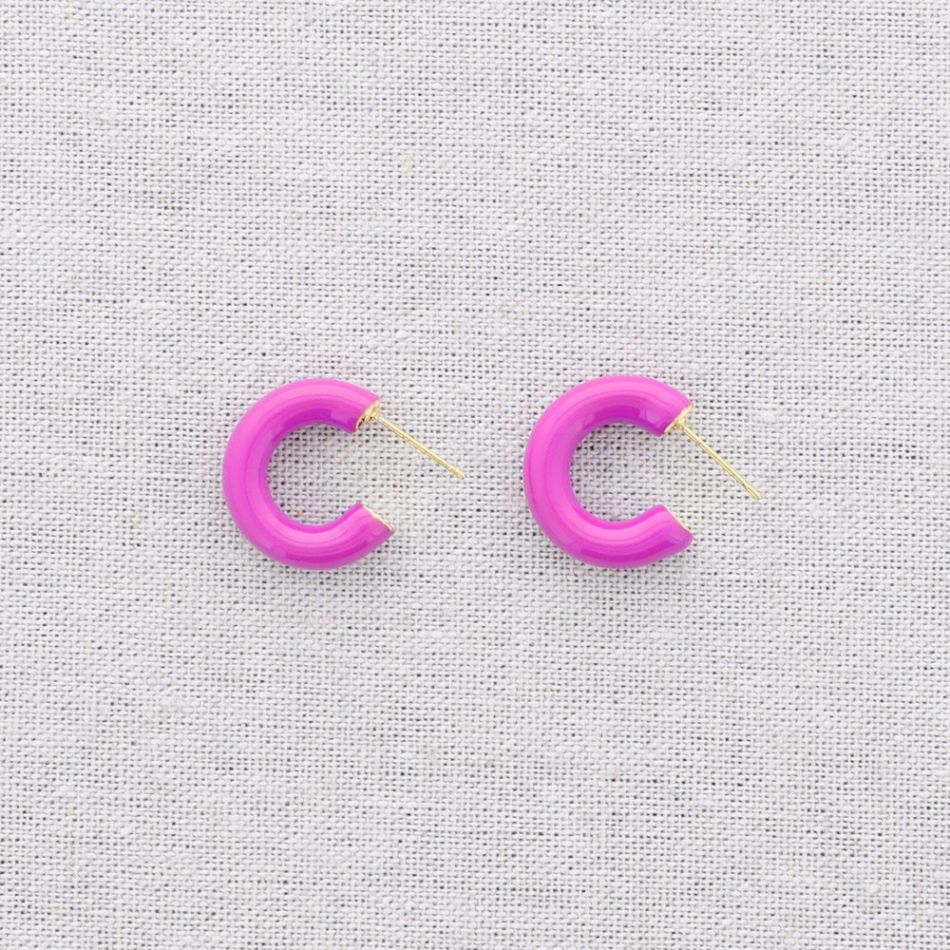 PENDIENTES ACERO ESMALTE 1CM