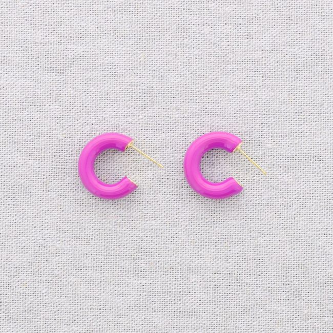 PENDIENTES ACERO ESMALTE 1CM