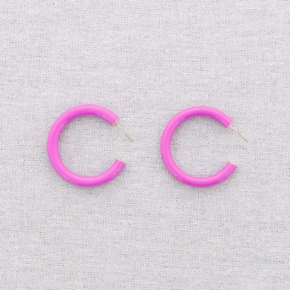 3CM ENAMEL STEEL EARRINGS