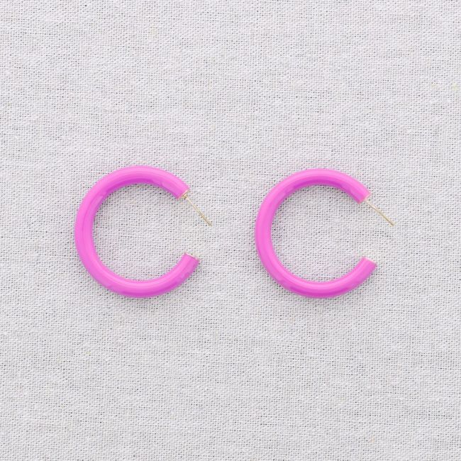 3CM ENAMEL STEEL EARRINGS