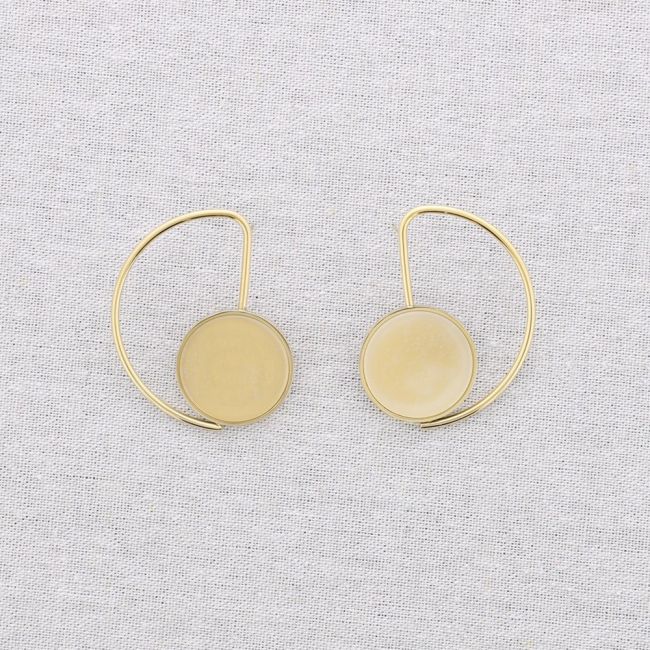 STEEL EARRINGS GEOMETRIC STONE SHAPE