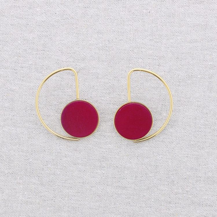 STEEL EARRINGS GEOMETRIC STONE SHAPE