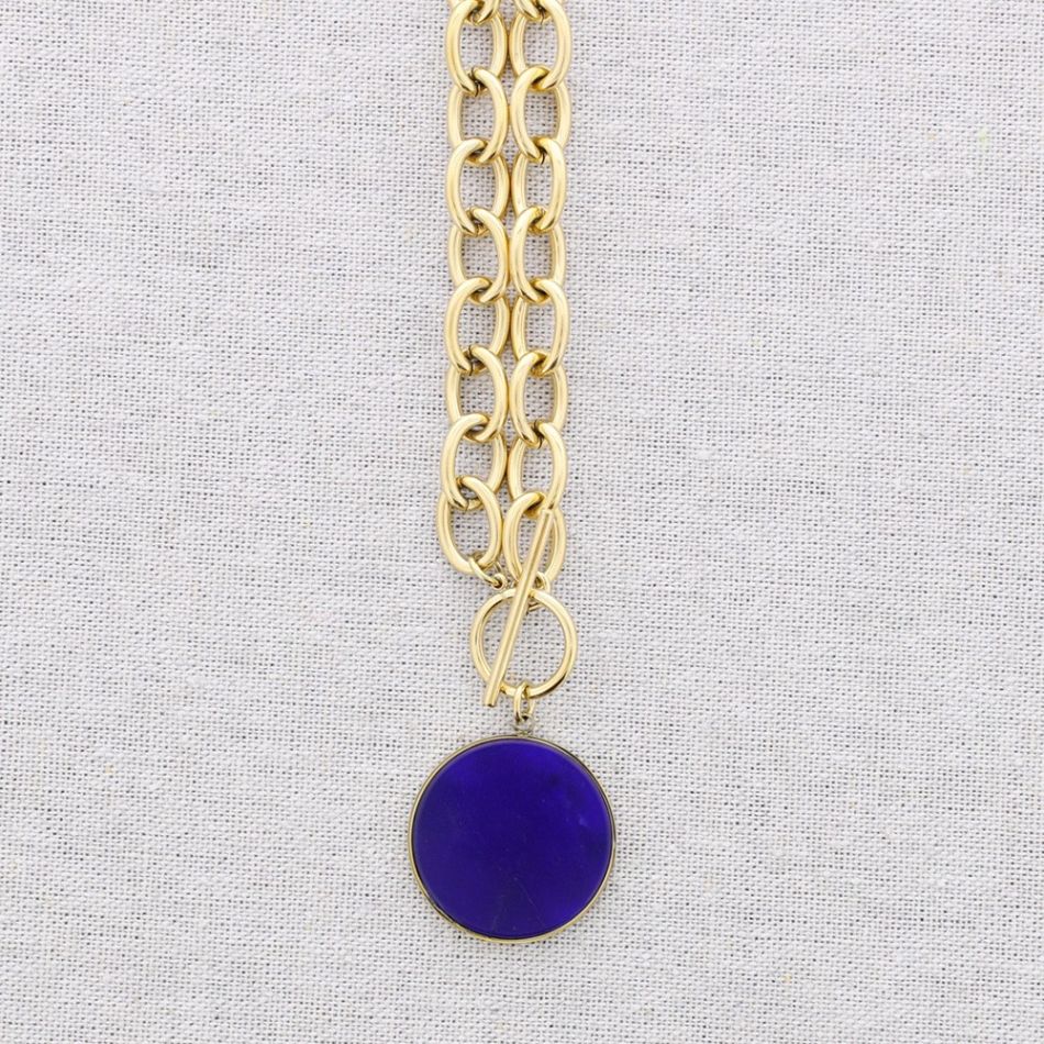 STONE PENDANT STEEL CHOKER