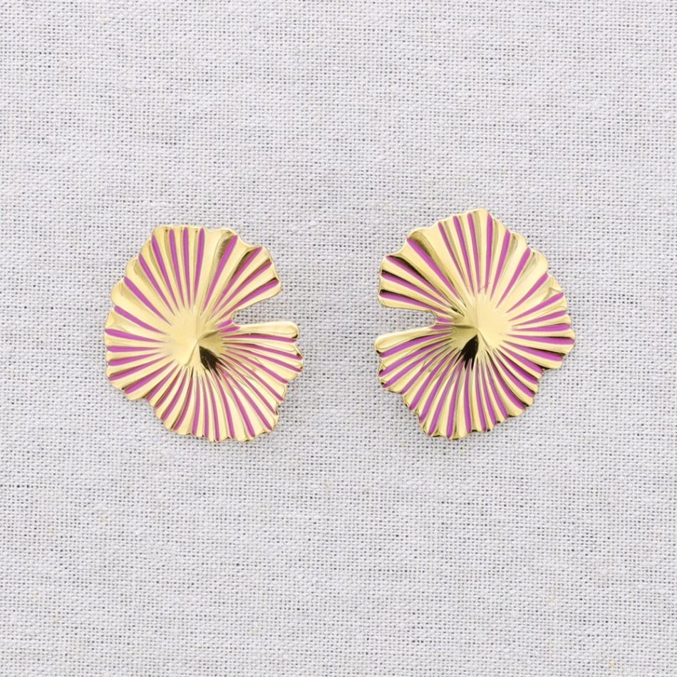 PENDIENTES ACERO FORMA ABANICO