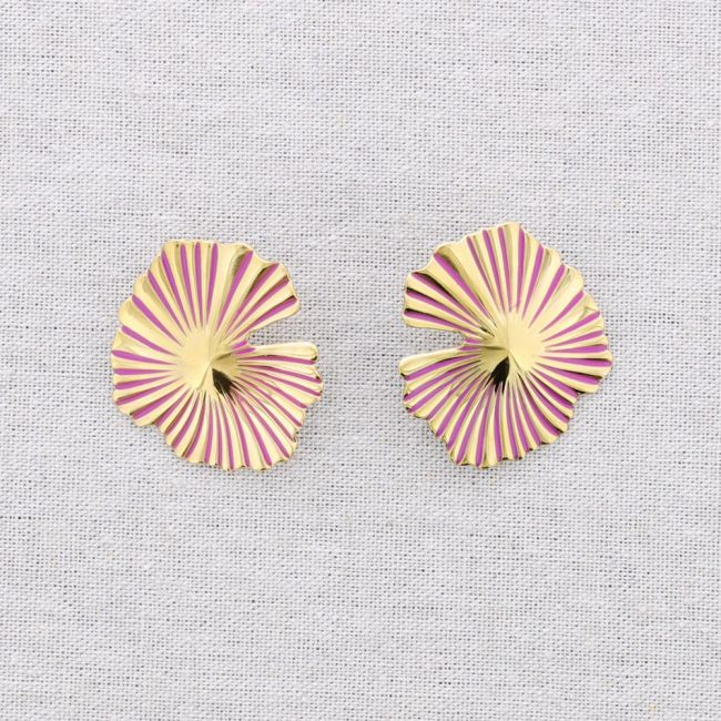PENDIENTES ACERO FORMA ABANICO