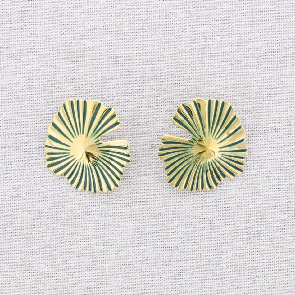 PENDIENTES ACERO FORMA ABANICO
