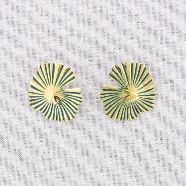 FAN-SHAPED STEEL EARRINGS