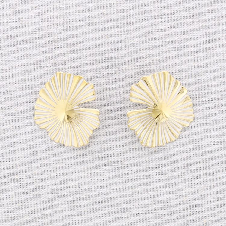 PENDIENTES ACERO FORMA ABANICO 2
