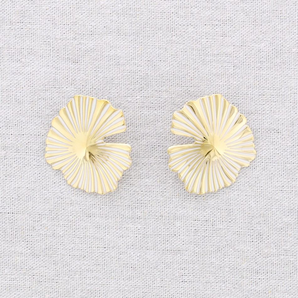 FAN-SHAPED STEEL EARRINGS
