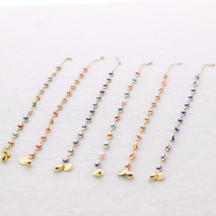 PULSERA ACERO CUENTAS OJOS TURCOS 2