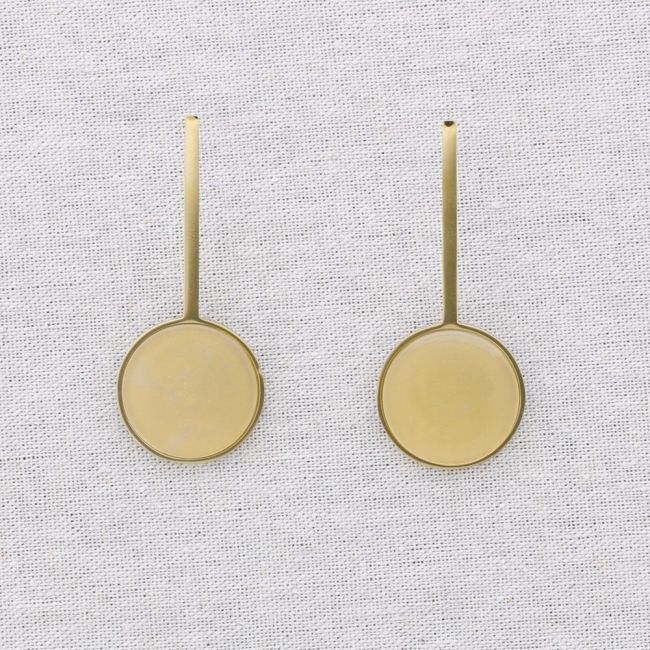 PENDIENTES ACERO COLGANTE MEDALLITA PIEDRA